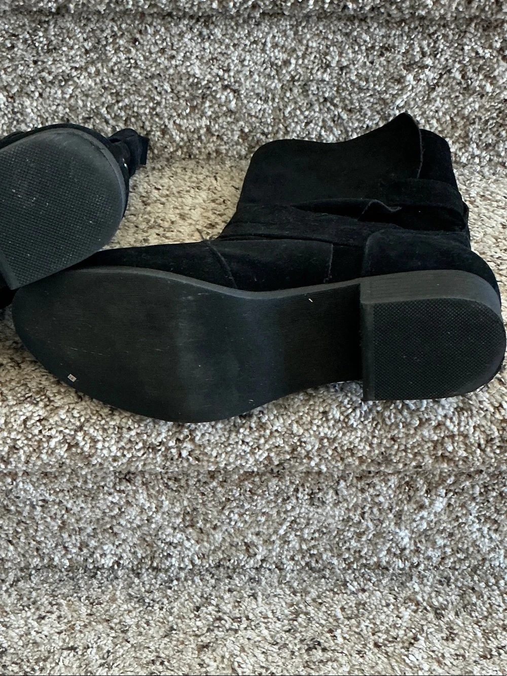 JustFab Selene Black Suede Moto Ankle Boots - Women's Size 11